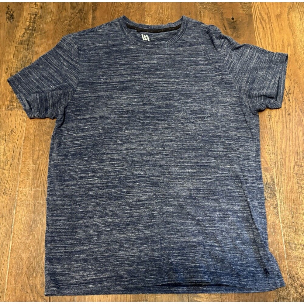 RVCA Men's L Regular Heathered Navy Solid Short Sleeve Crew Neck Pocket T-Shirt